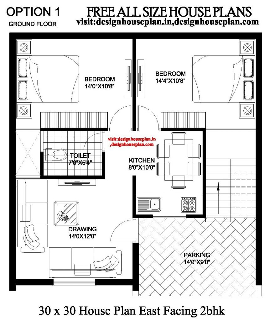 30x30 house plan with car parking