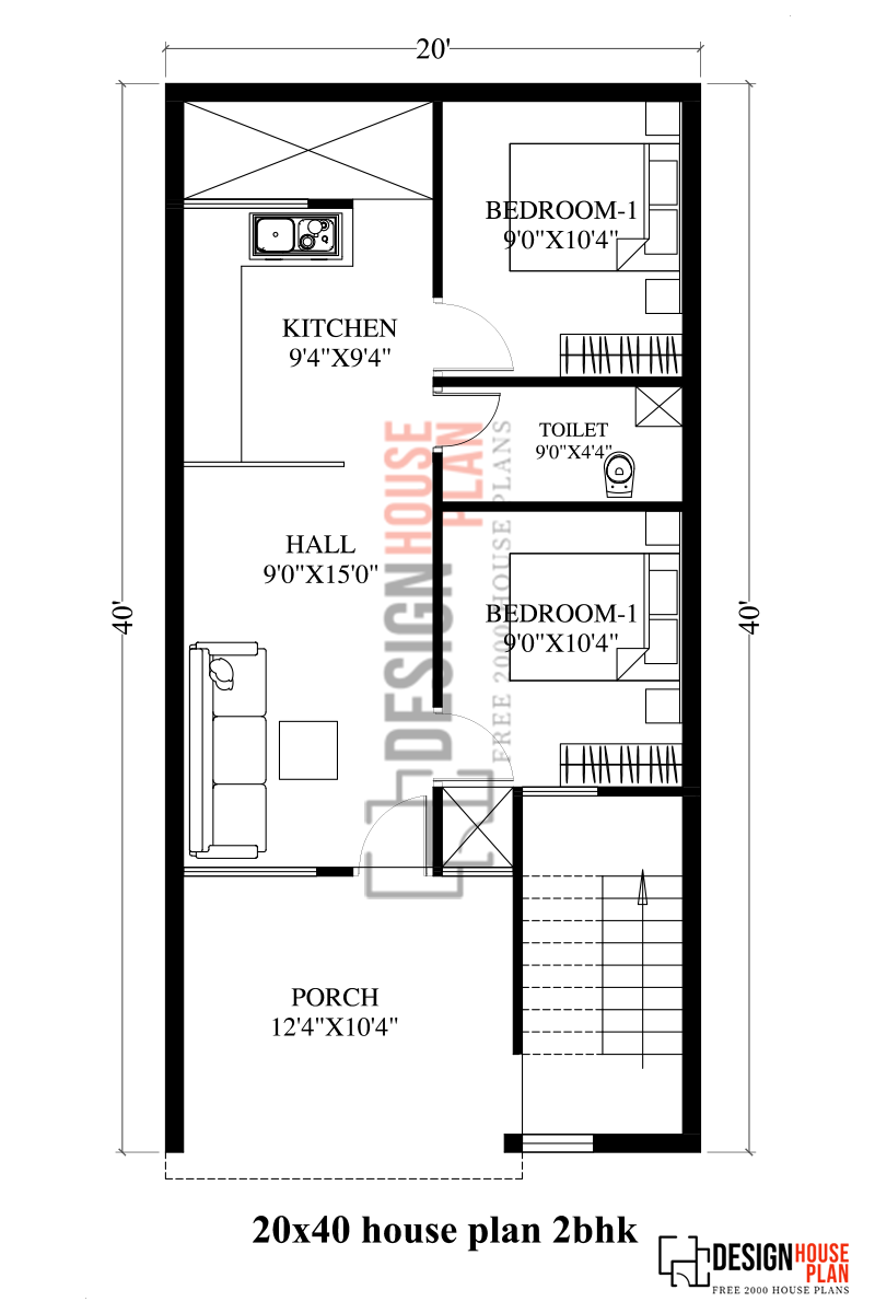 20 40 House Plan West Facing With Car Parking