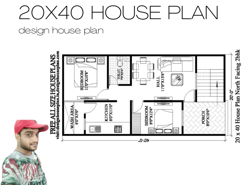 Free Small House Plan 40x45sqft Plans