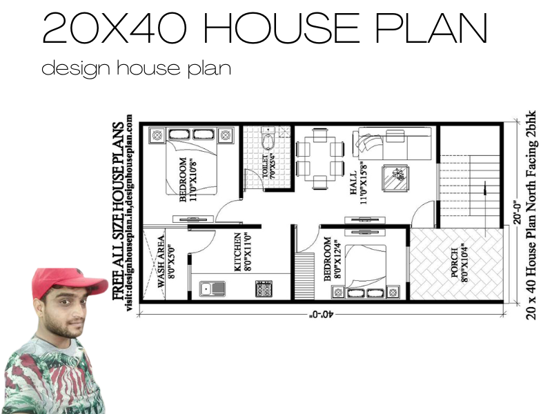 20x40 house plan 20x40 house plan 3d Floor plan design house plan