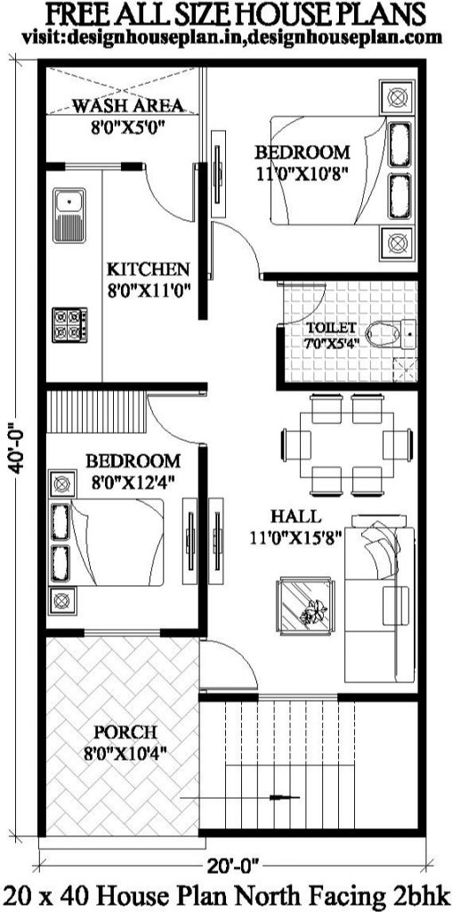 20x40 house plan 20x40 house plan 3d Floor plan design house plan