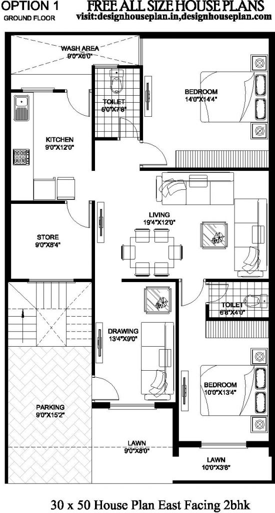 30x50 house plans east facing