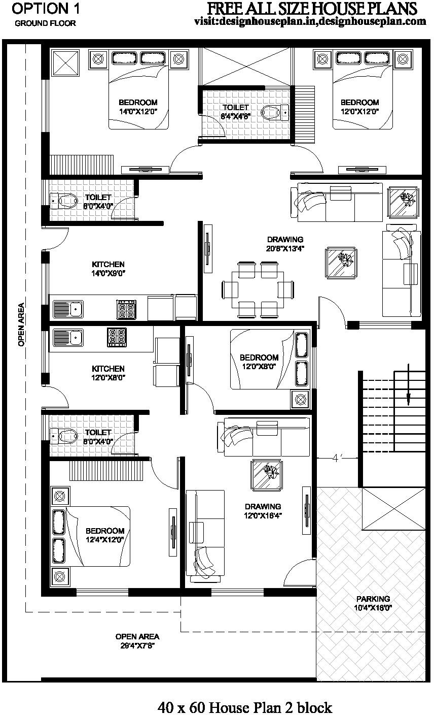 40 X 60 House Plans 40 X 60 House Plans East Facing 40 60 House Plan