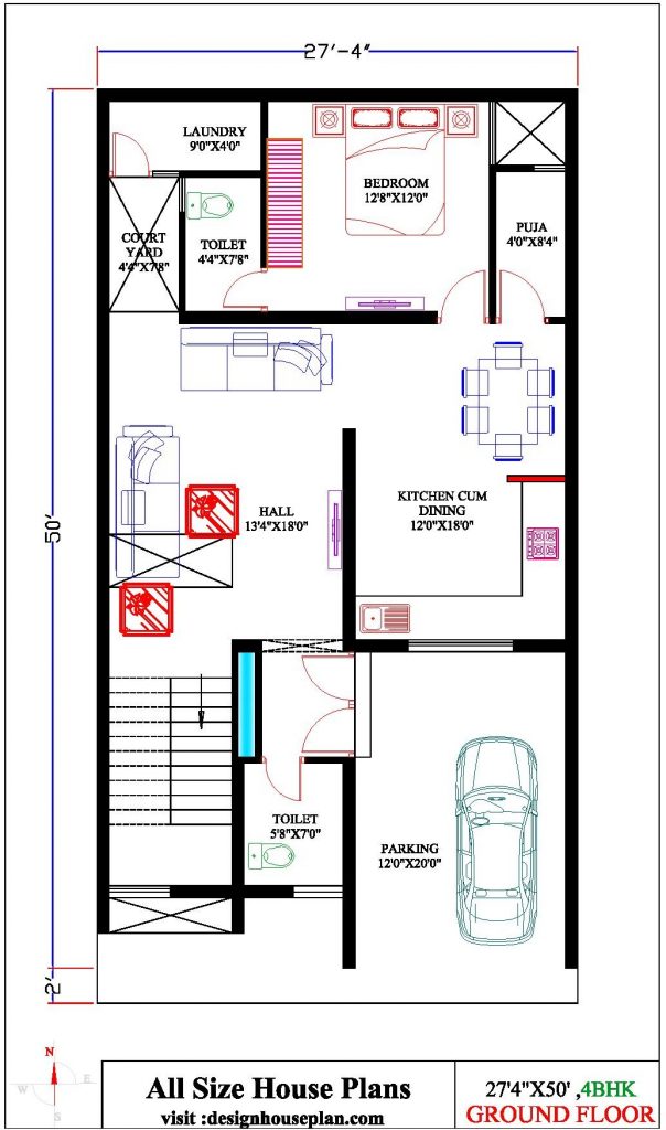 25 50 house plan duplex