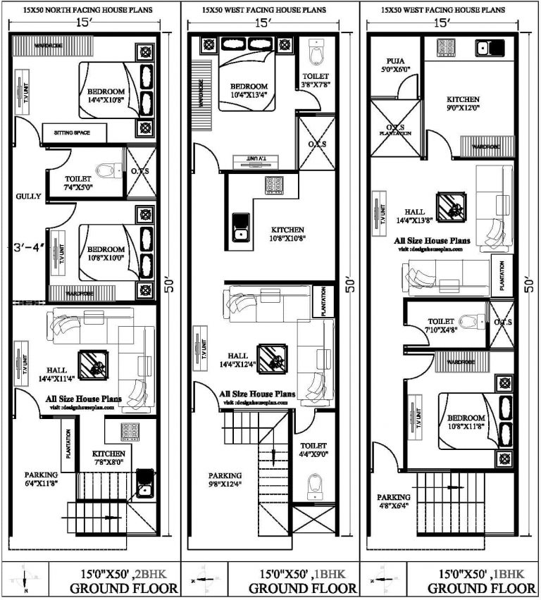 15 By 50 House Layout Plan