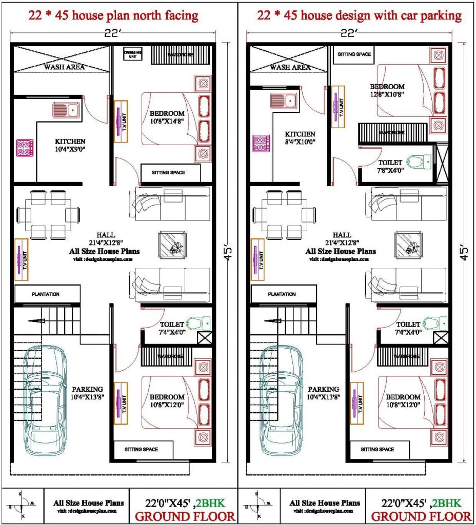22 x 45 house plan