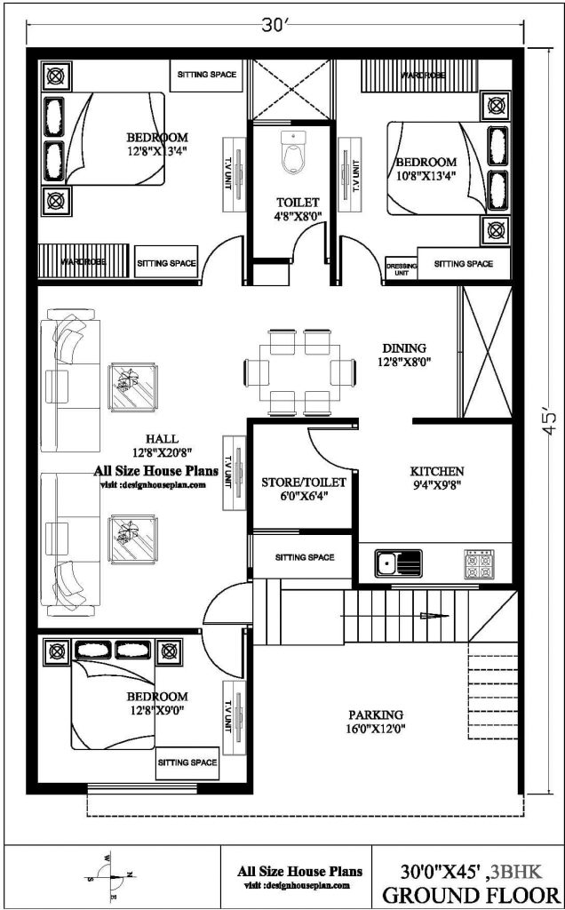 30x45 house plan