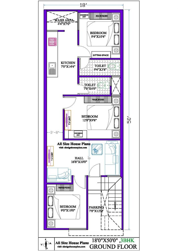 18 50 House Plan 3bhk 18x50 House Plans 900 Sqft House Plan Vastu