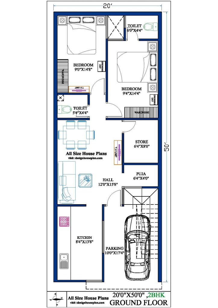 15x30-house-plan-2-bedroom-with-car-parking-gopal