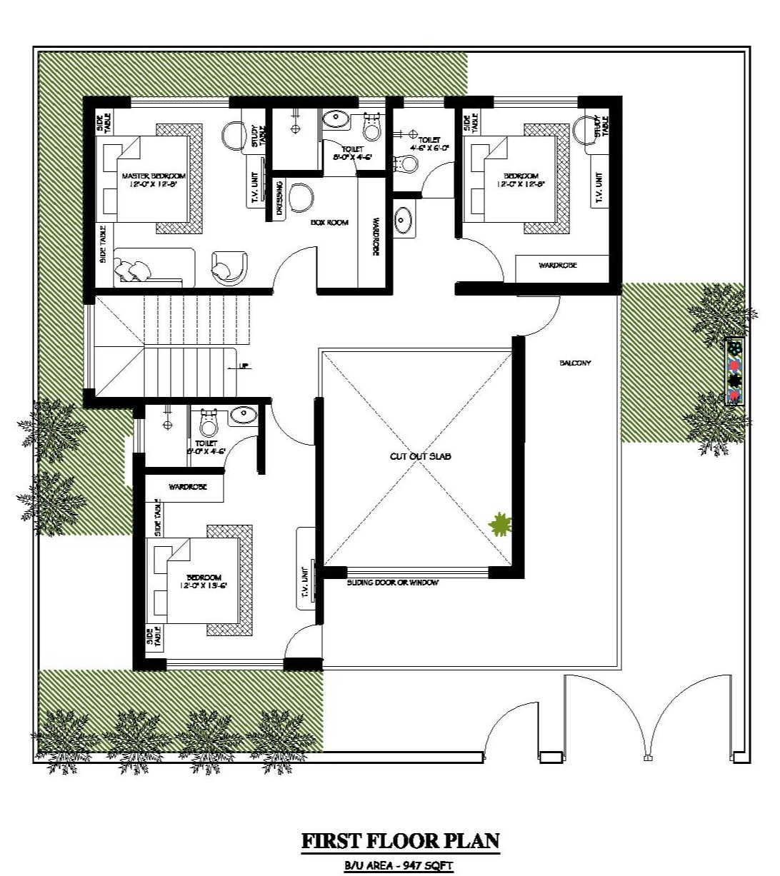 50 x 50 house plan duplex