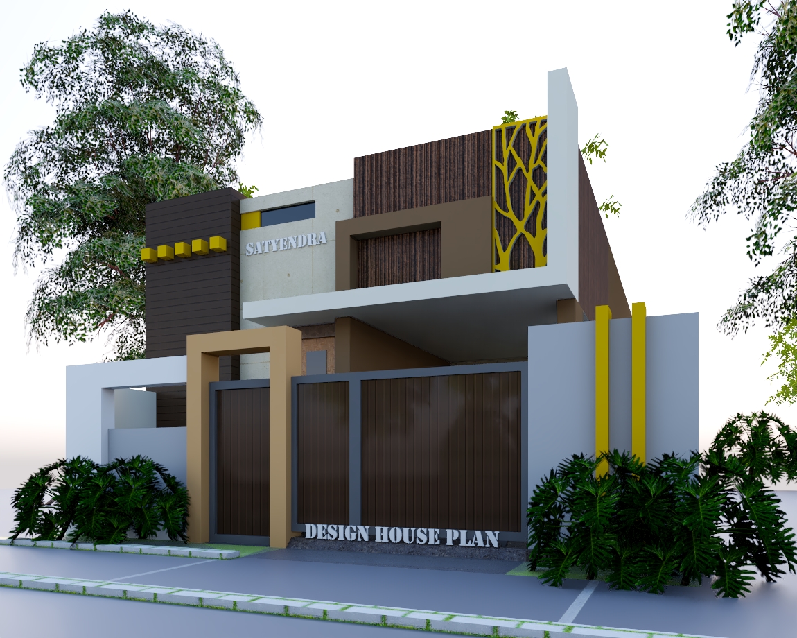 Simple house front elevation designs for single floor