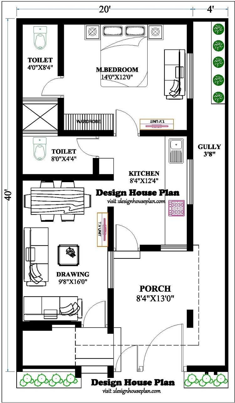Simple single floor house front design
