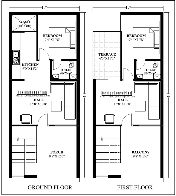 17 40 House Plan With Car Parking, Ground Floor Parking House Plan