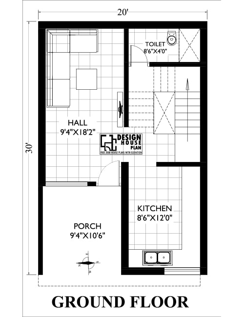 20 30 duplex house plan