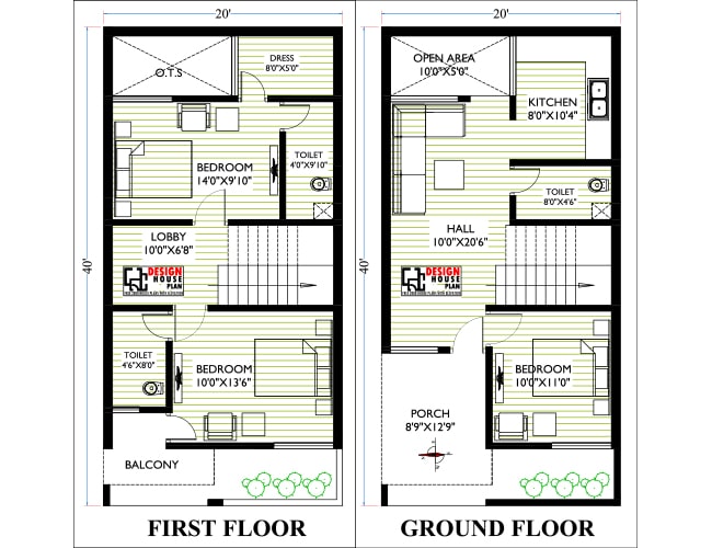 20 x 40 duplex house plans west facing