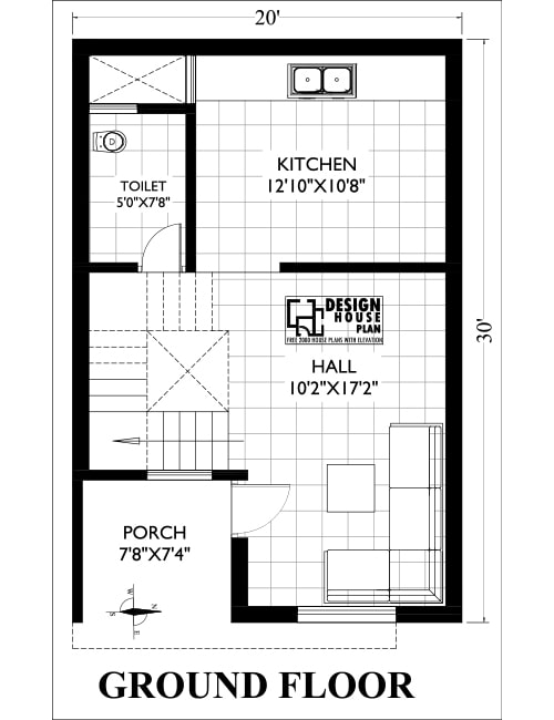 20x30 duplex house plans east facing with car parking