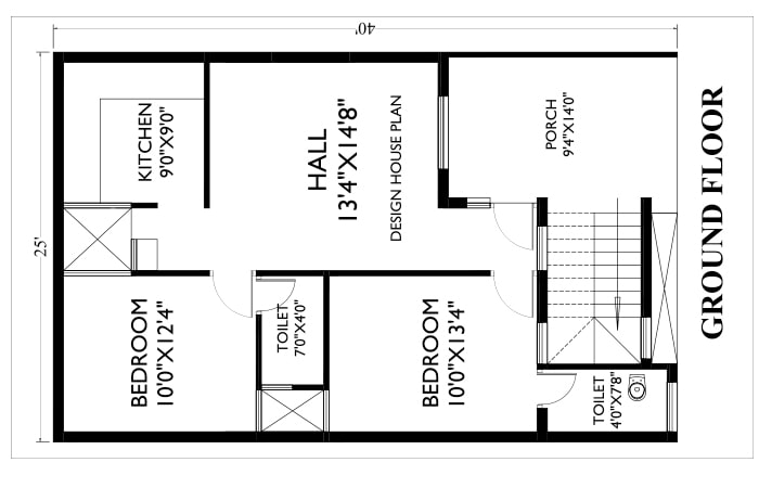 25x40 duplex house plan