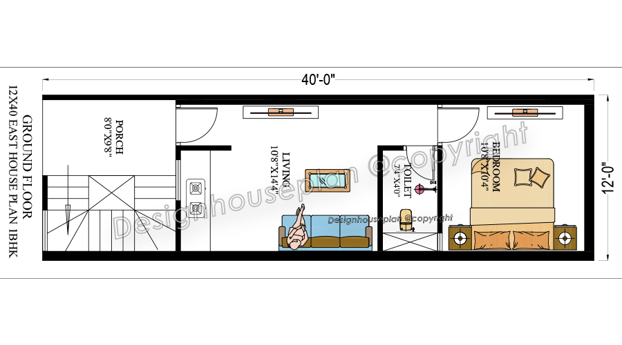 12 x 40 affordable house design 4