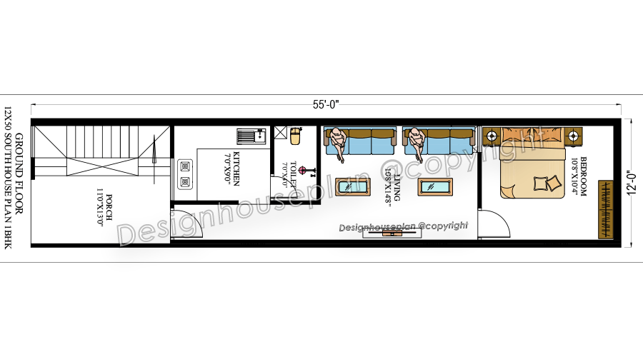 12x55 affordable house design