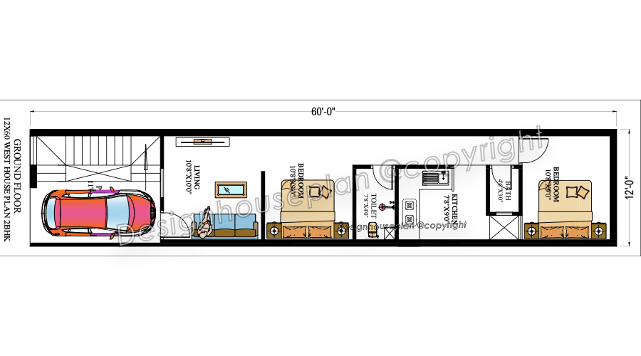 12 x 60 house plan Vastu