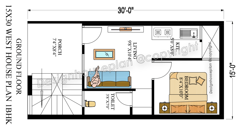 15 x 30 house plan Vastu