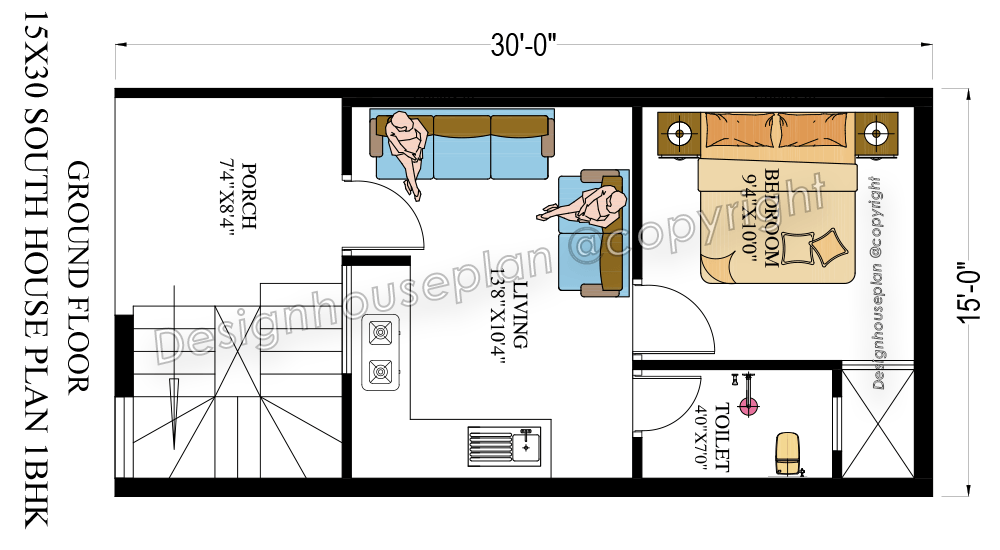 15x30 affordable house design