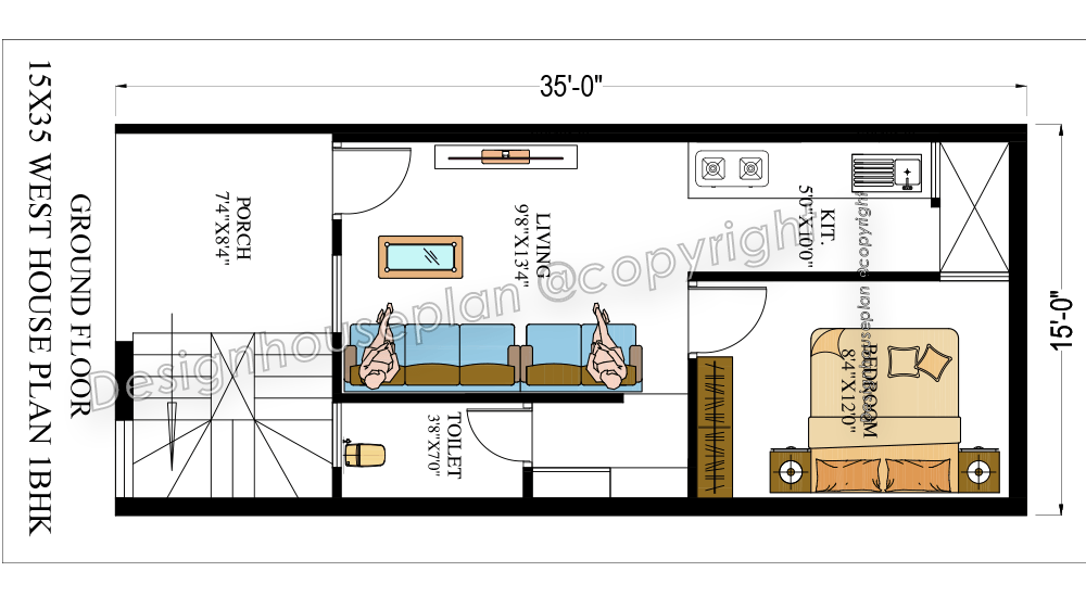 15 x 35 house plan Vastu