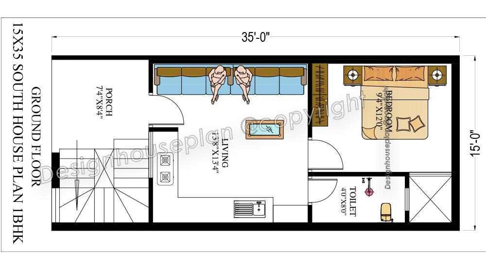 15x35 affordable house design