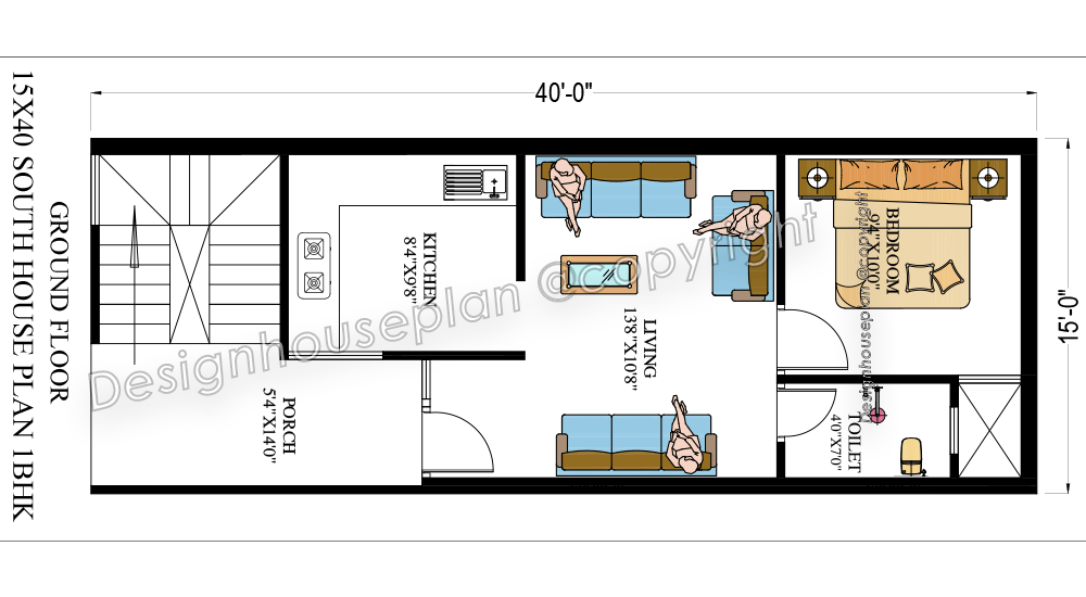 15x40 affordable house design