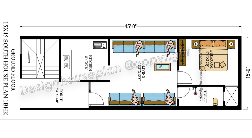 15x45 affordable house design