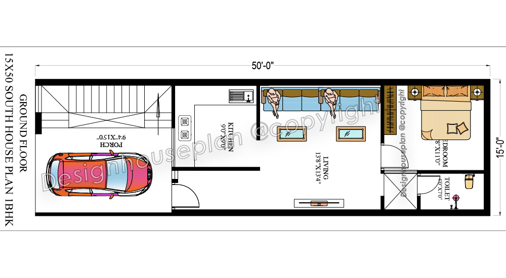 15x50 affordable house design
