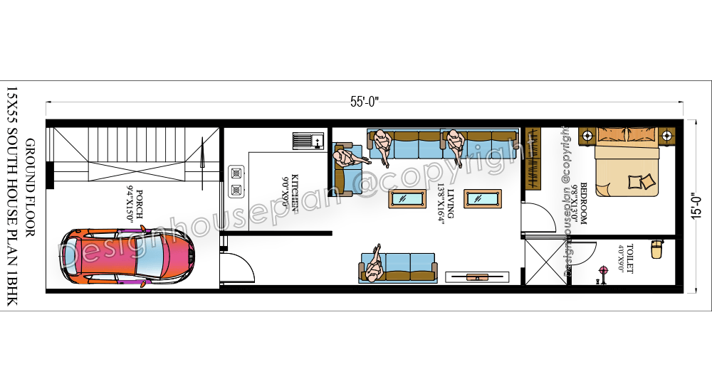 15x55 affordable house design