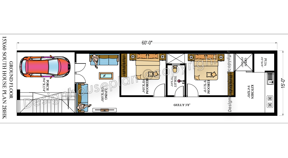 15x60 affordable house design