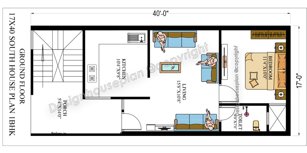 17x40 affordable house design