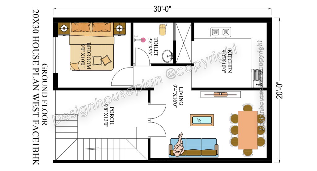 20x30 affordable house design 2