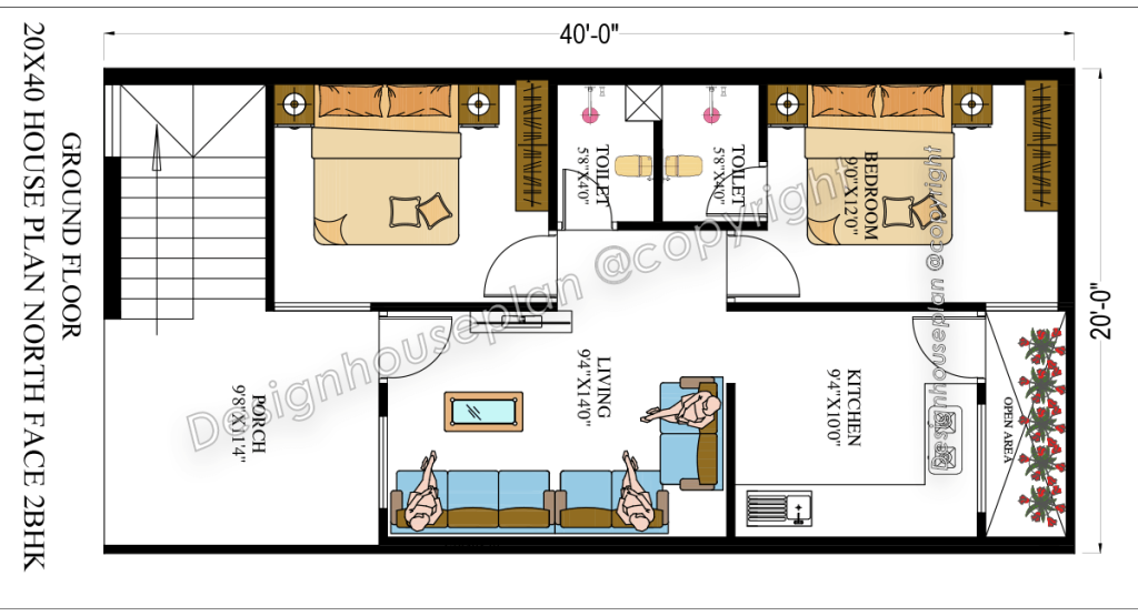 20x40 affordable house design 3