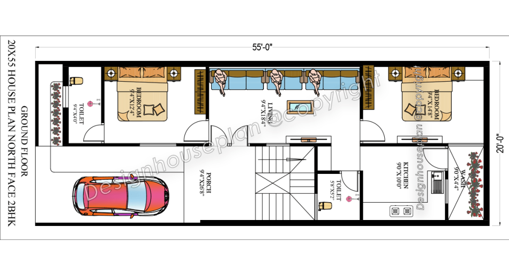20x55 affordable house design 3