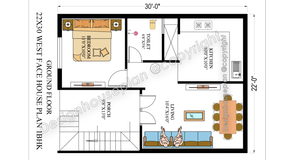 22x30 affordable house design 2