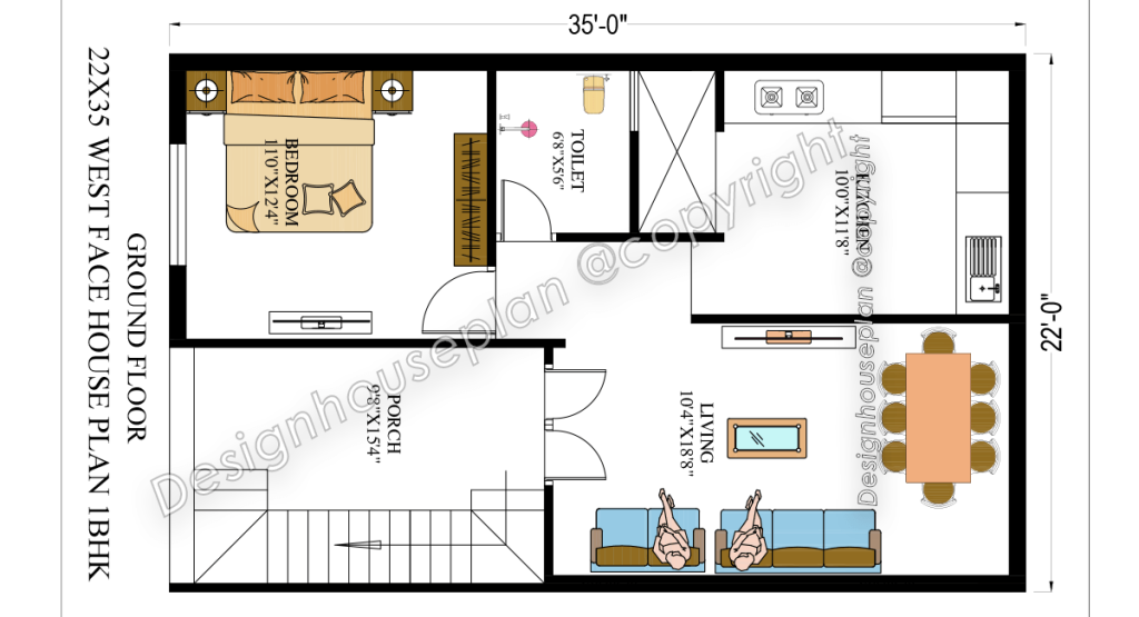 22x35 affordable house design 2