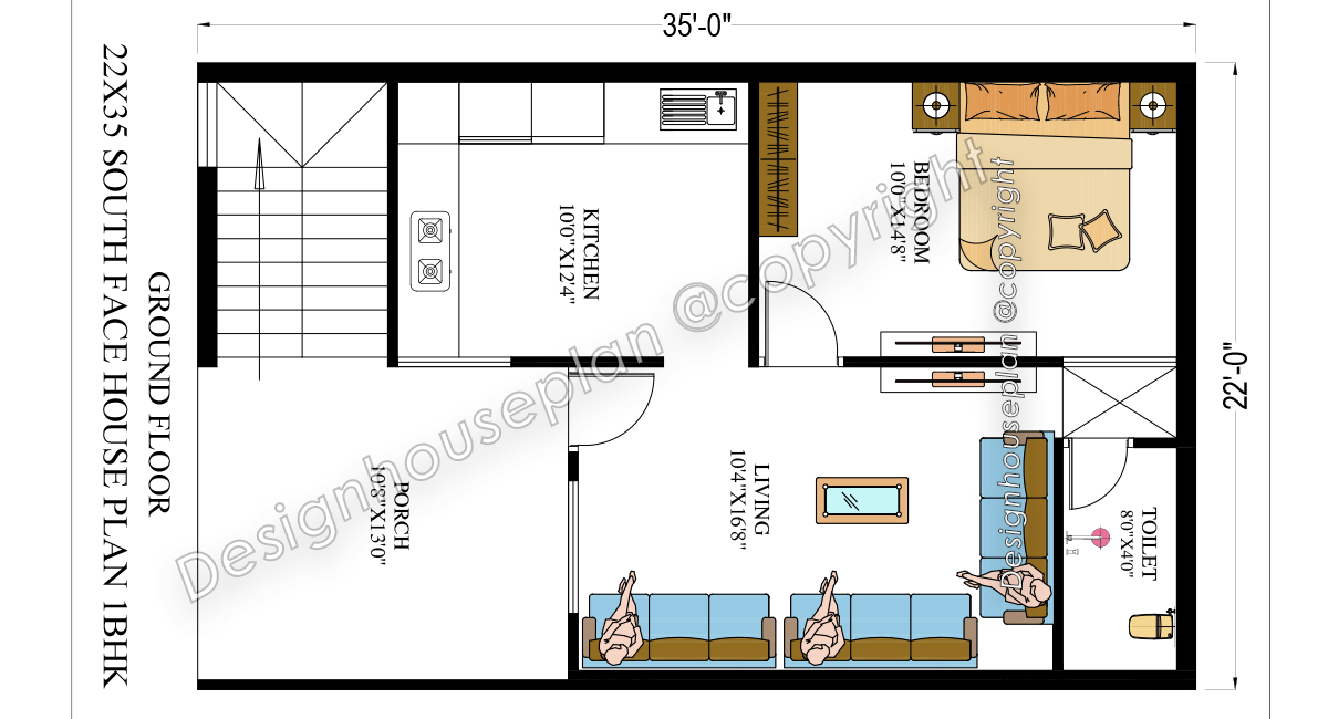 22x35 affordable house design