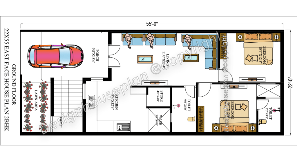 22x55 affordable house design 4