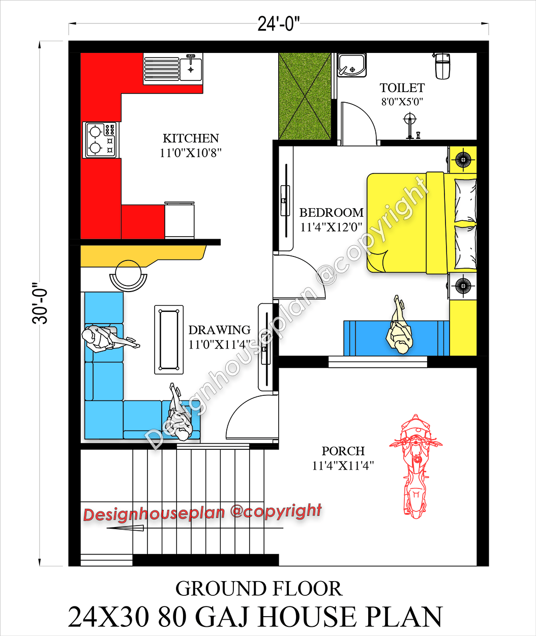 24x30 affordable house design