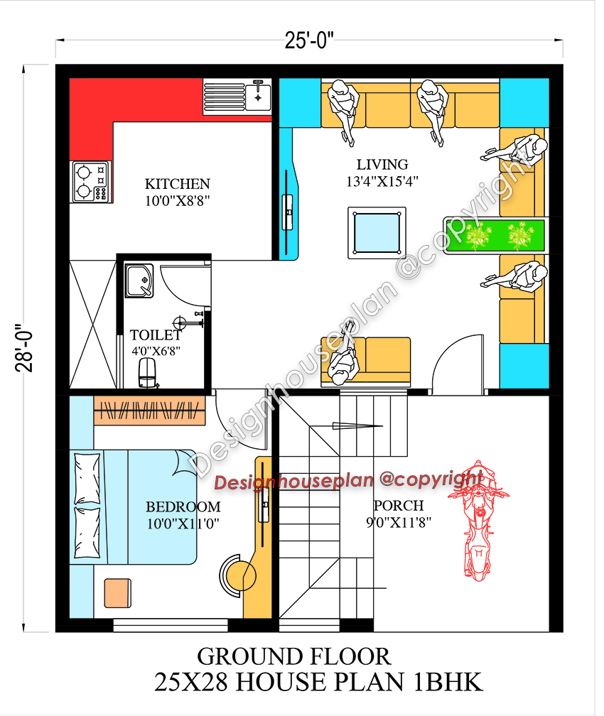 25x28 affordable house design