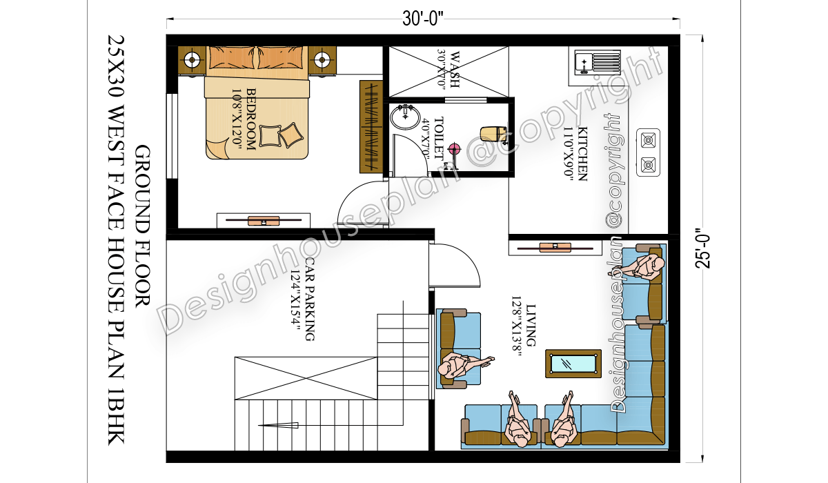 25x30 affordable house design
