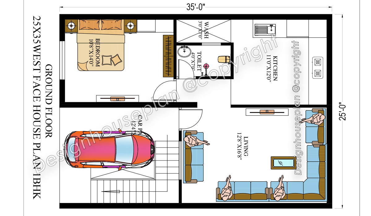 25x35 affordable house design