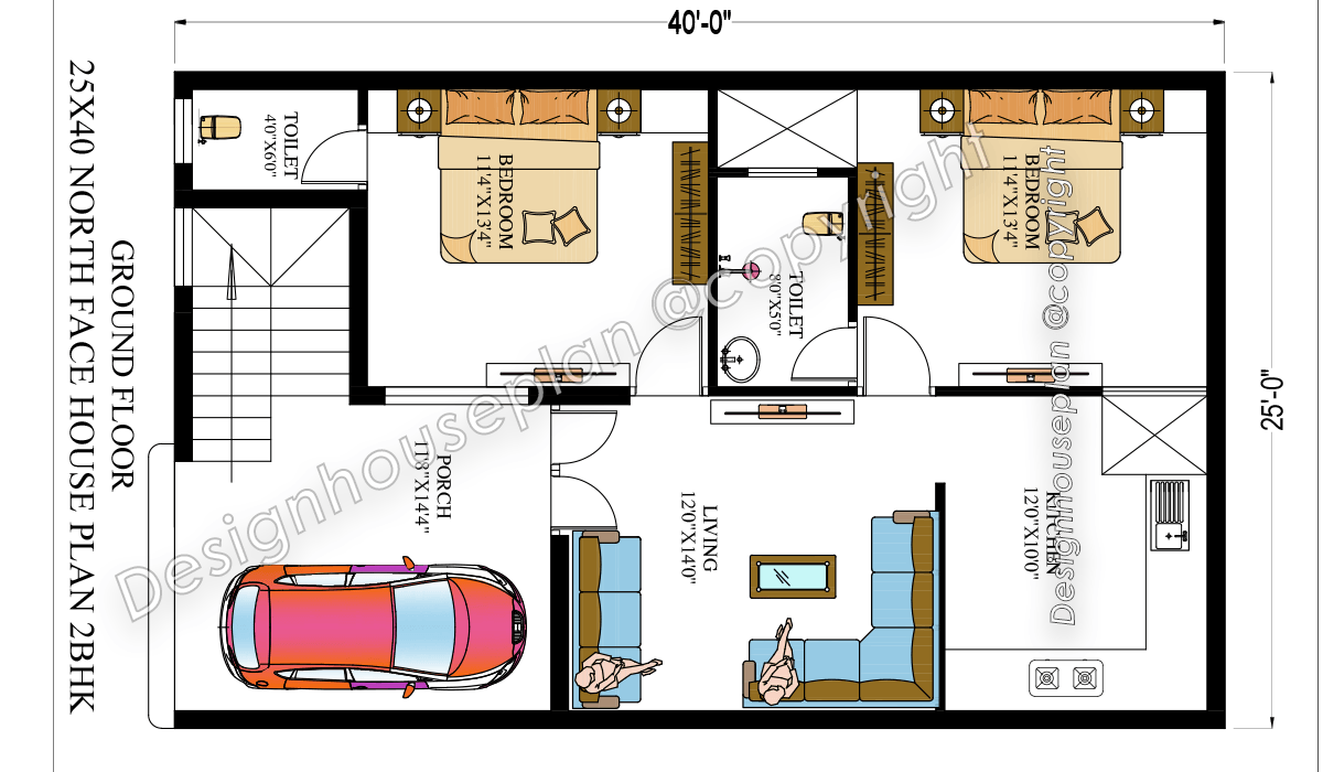 25 x 40 house plan Vastu