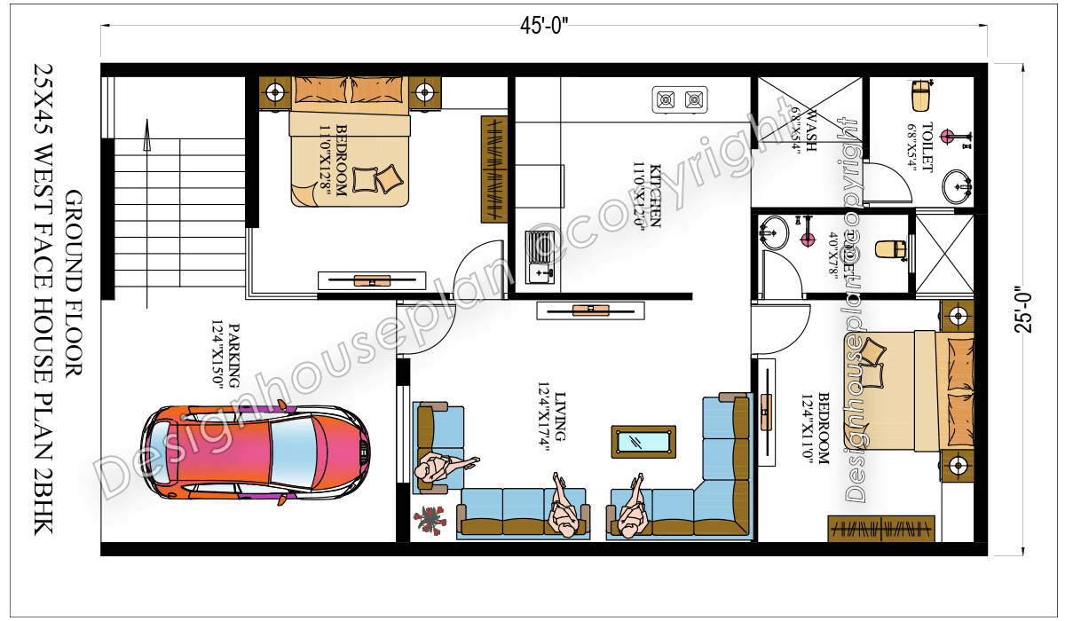 25x45 affordable house design