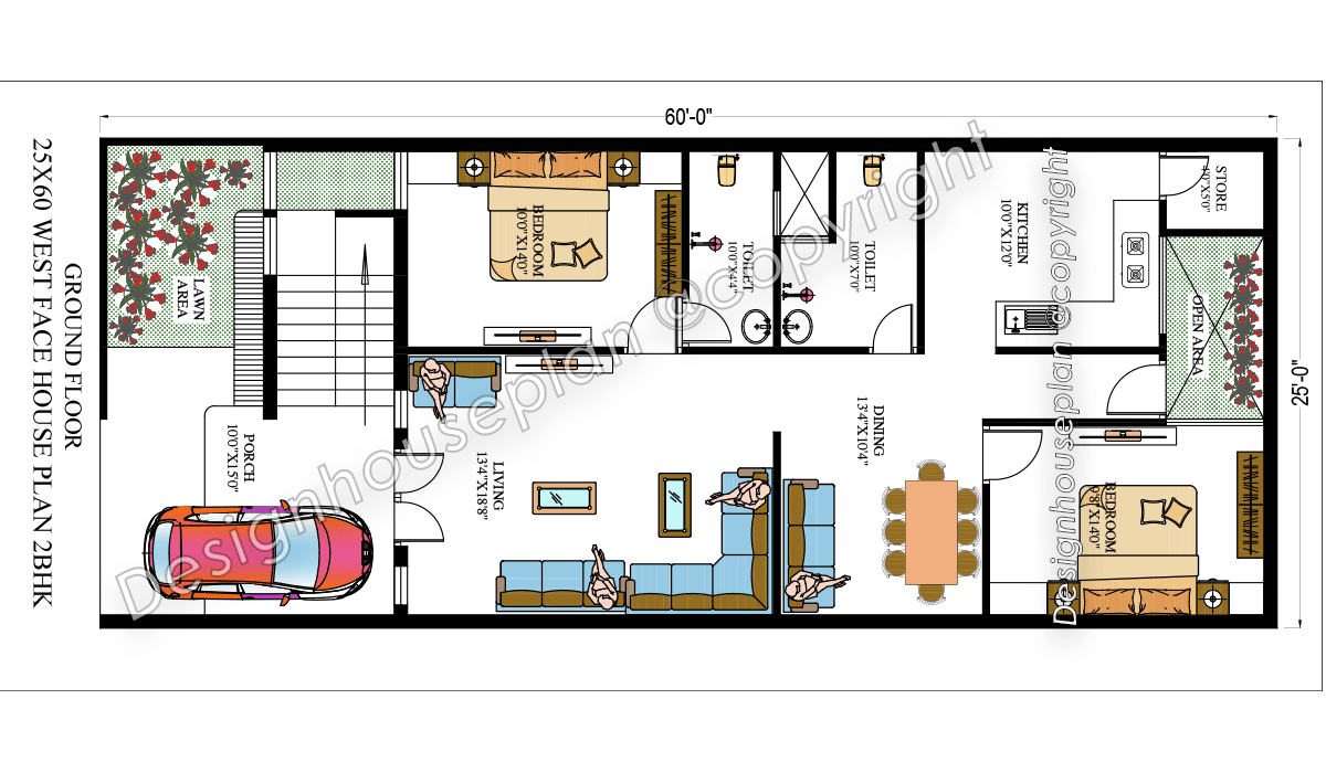 25x60 affordable house design