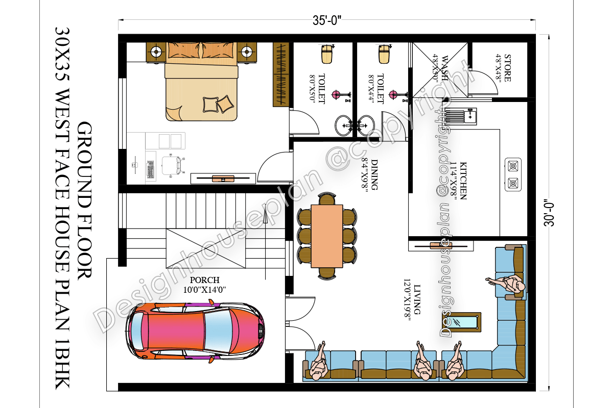 30x35 affordable house design