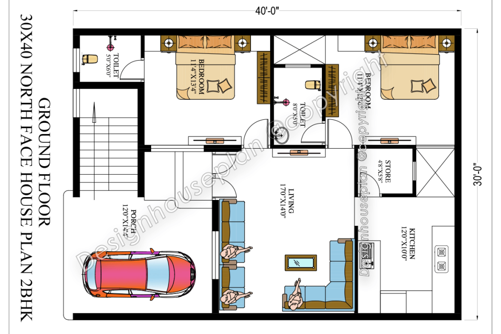 30 x 40 house plan Vastu